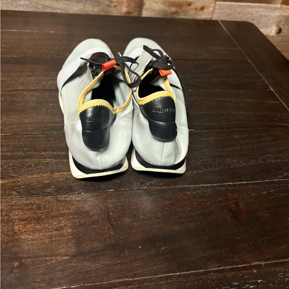 Balenciaga Multicolor Patent Leather and Mesh Race Runner Low Top Sneakers - Picture 3 of 5